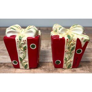 Hand-Painted Present Design Salt & Pepper Shaker Set By Fred & Folly